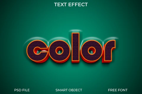 PSD Effet de texte coloré en 3D avec ombre