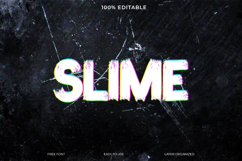 PSD Efecto de texto con estilo de fuente Slime