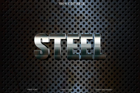 PSD Steel Text Style Effect
