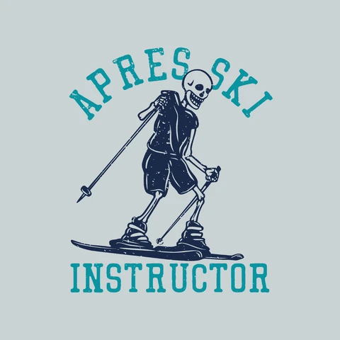 EPS,JPG Vintage Ski Instructor Illustration