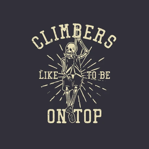 EPS,JPG Vintage Skeleton Climber Illustration
