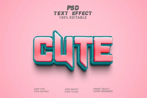 PSD Lindo ninja 3d estilo de fuente efecto