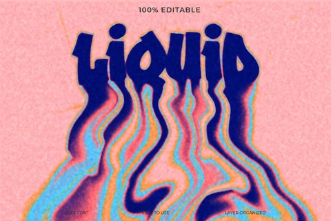 PSD Liquid Text Style Effect