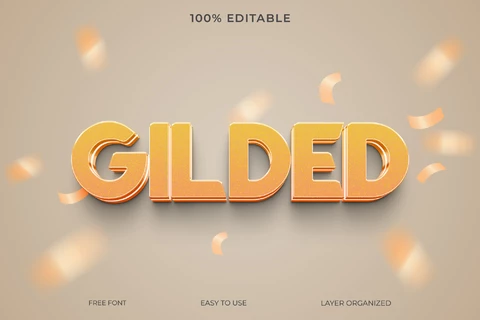 PSD Efeito de texto 3d elegante de festa dourada