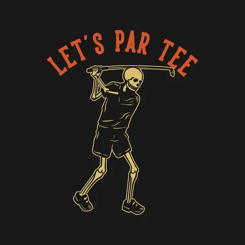 EPS,JPG Vintage Skeleton Golf T-Shirt Design