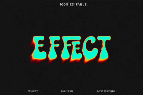 PSD Efeito de estilo de fonte efeito de texto