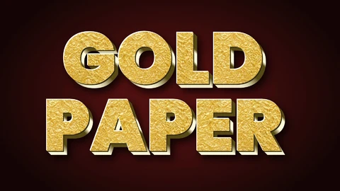 AI,EPS Luxuoso efeito de texto em papel dourado