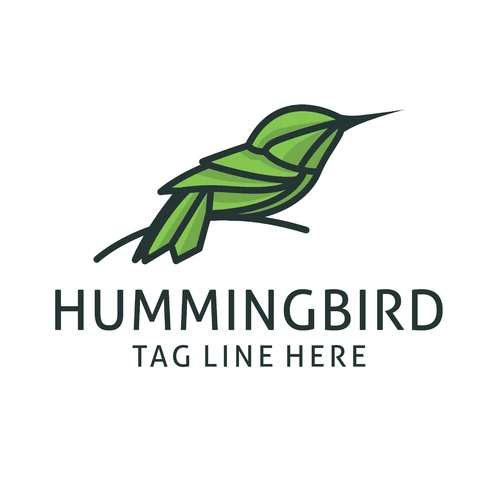 EPS,JPG Minimalist Hummingbird Logo Design