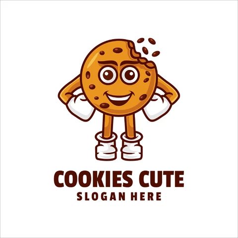 EPS,JPG Cute Cartoon Cookie Character Logo
