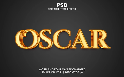 PSD Oscar 3D Text Effect