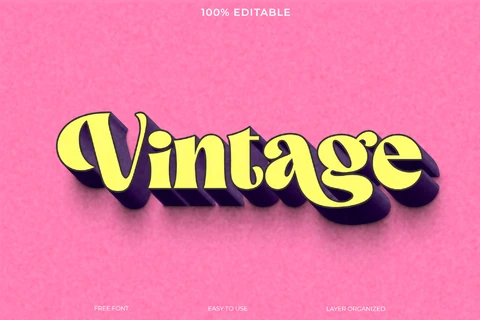 PSD Vintage Text Style Effect
