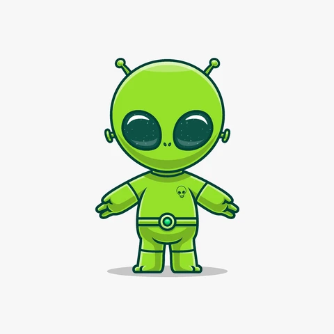 EPS,JPG Cute Cartoon Style Alien Character