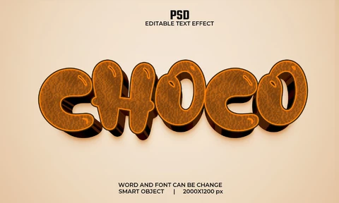 PSD Choco Text Effect