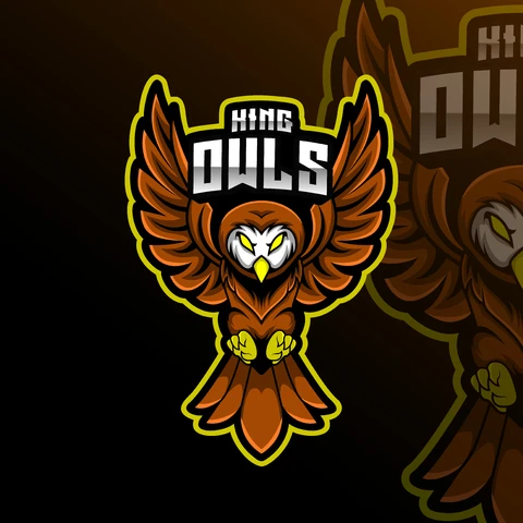 EPS,JPG Logo maskotki przedstawiające sowę