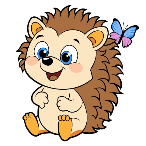 AI,JPG Cute Cartoon Hedgehog Character Design
