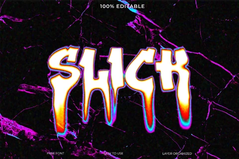 PSD Slick Melting Font Style Text Effect