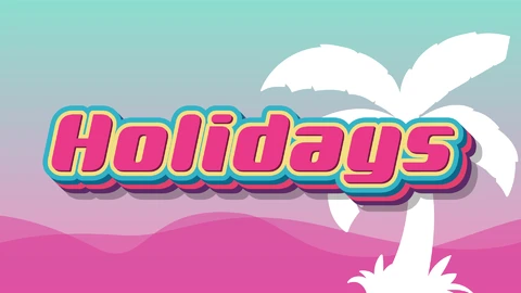 AI,EPS Efecto de texto 3D de vacaciones