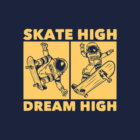 EPS,JPG Retro Style Skateboarding Themed Illustration