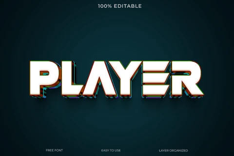 PSD Effet de style du texte du joueur