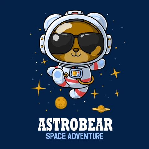 EPS,JPG Ilustração com tema espacial em estilo de desenho animado