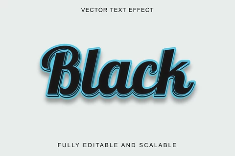 EPS Effet de police néon noir turquoise