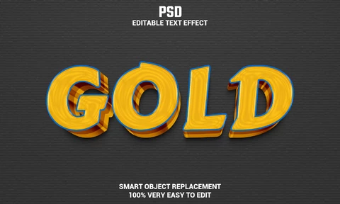 PSD Efecto texto dorado