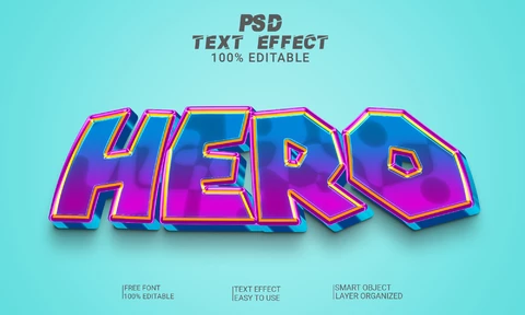 PSD Effet de police de style bande dessinée drôle et héroïque