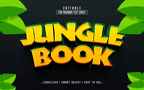 PSD Jungle Book 3D Text Effect