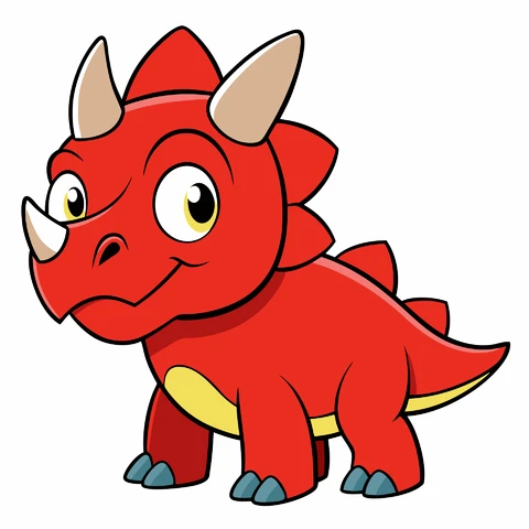 AI,JPG Cartoon Style Cute Dinosaur Illustration