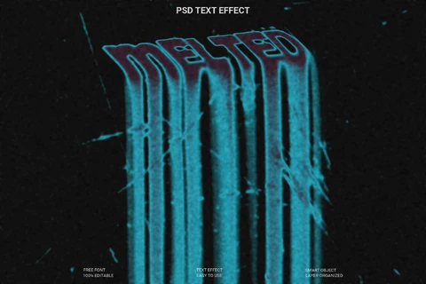 PSD Melted Text Style Effect