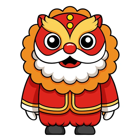 AI,JPG Ilustración de un personaje de la danza del león