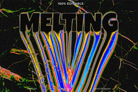 PSD Melting Font Style Text Effect