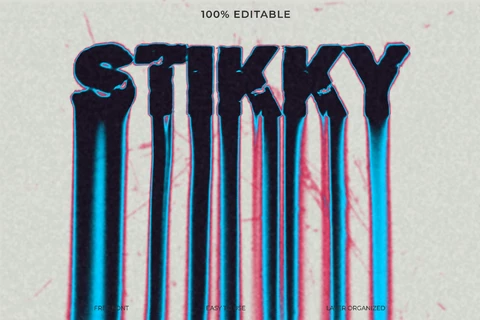 PSD Effet de style pour le texte Stikky