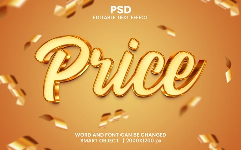 PSD Golden Price Text Effect