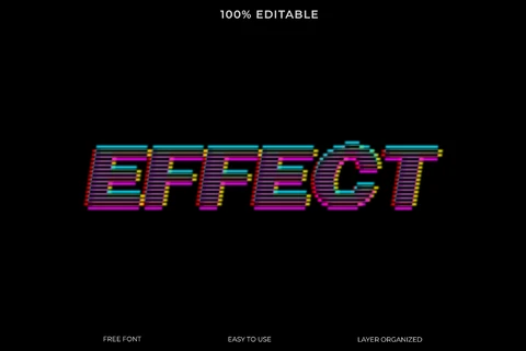 PSD Efecto de texto estilo arcade retrogaming
