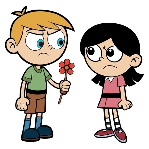 AI,JPG Personagens de desenho animado em interação lúdica