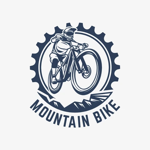EPS,JPG Monochrome Mountain Bike Emblem Design