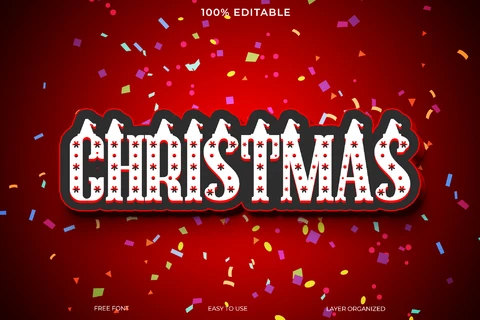 PSD Christmas Text Style Effect