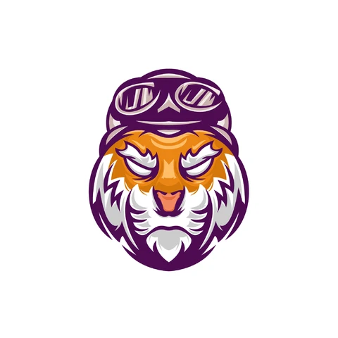 EPS,JPG Vintage Aviator Tiger Mascot Logo