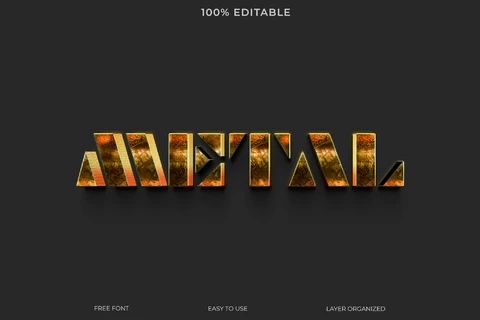 PSD Metal Text Style Effect