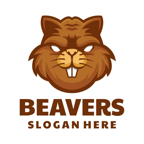 EPS,JPG Design do logotipo do mascote com um castor