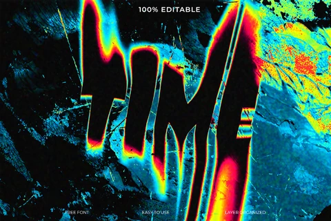 PSD Time Font Style Text Effect