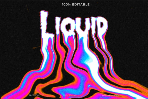 PSD Liquid Text Style Effect
