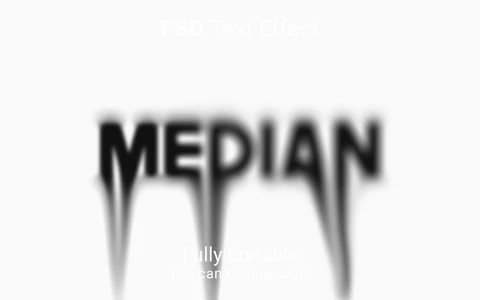 PSD Efeito de estilo de fonte mediana