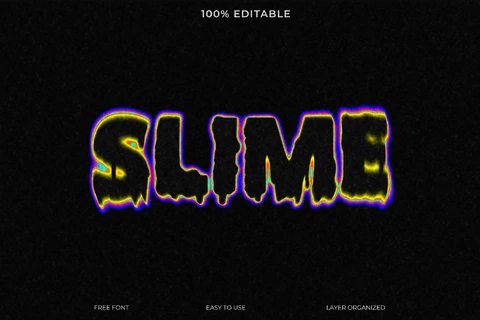 PSD Slime horror oscuro estilo de fuente efecto de texto
