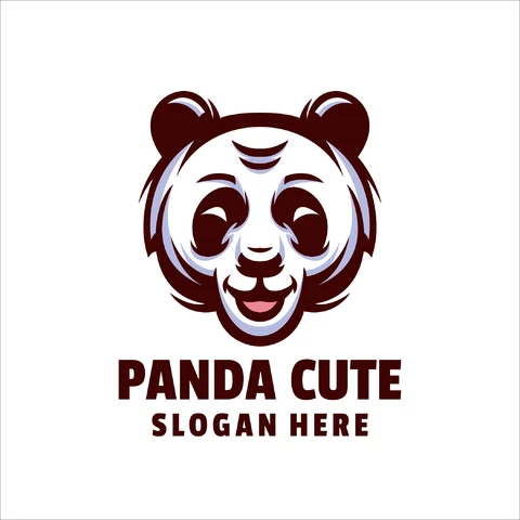 EPS,JPG Cute Panda Character Logo Design