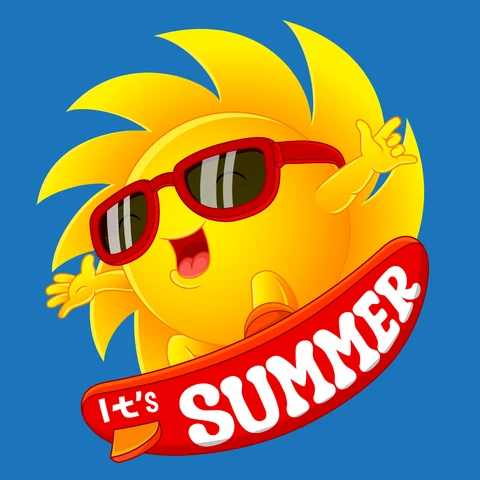 EPS,JPG Cartoon Style Summer Themed Illustration
