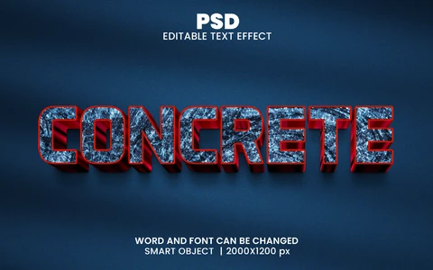 PSD Efecto de texto 3D de hormigón