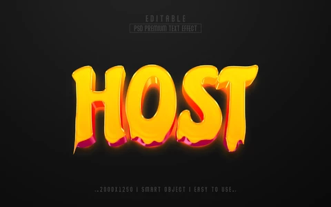 PSD Host Dripping Honey 3D Text Effect