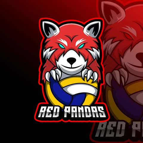 EPS,JPG Mascot Logo for Red Pandas Team